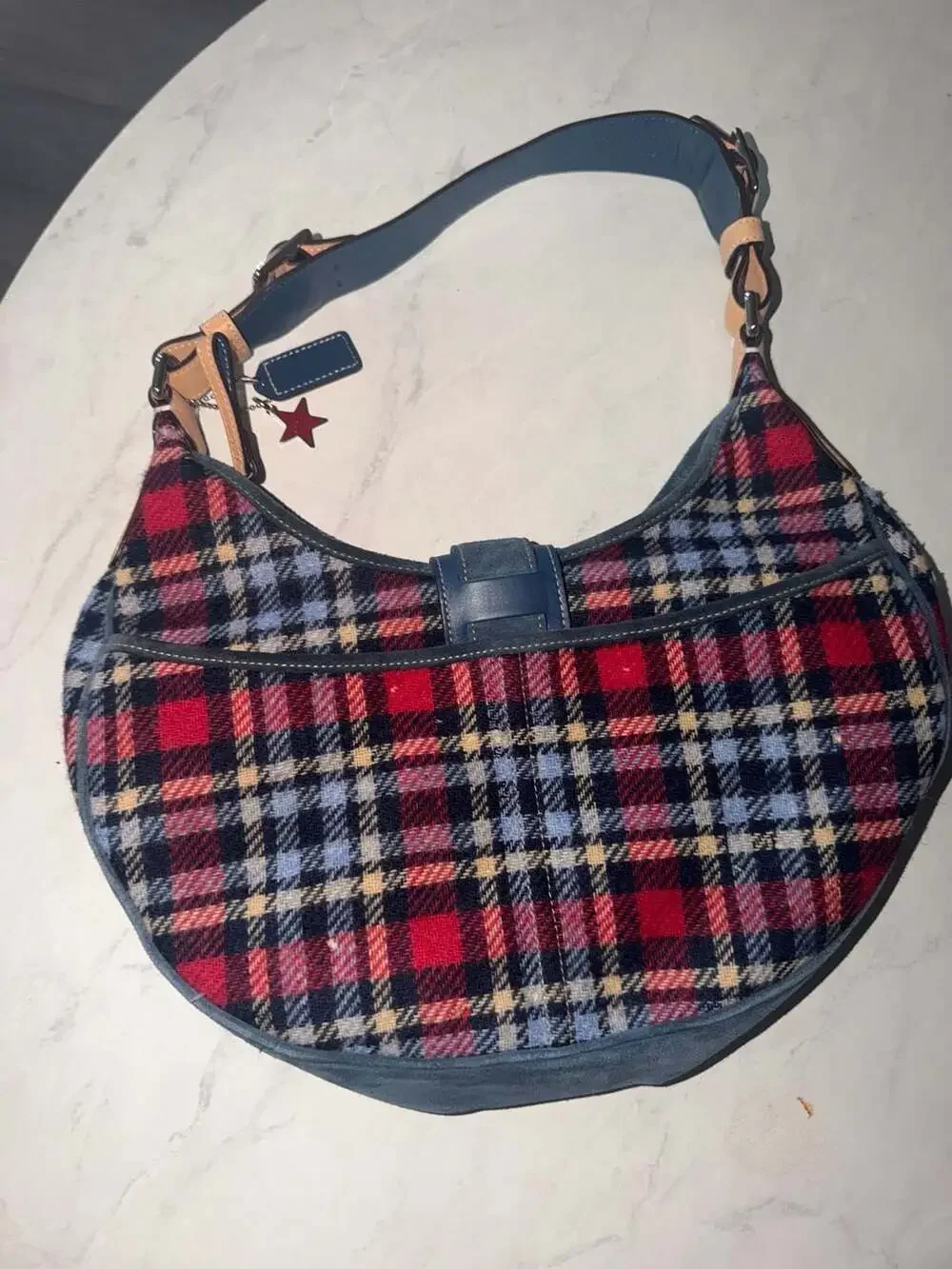 Vintage Coach Hamptons Holiday Wool Buckle Hobo, style #1410.